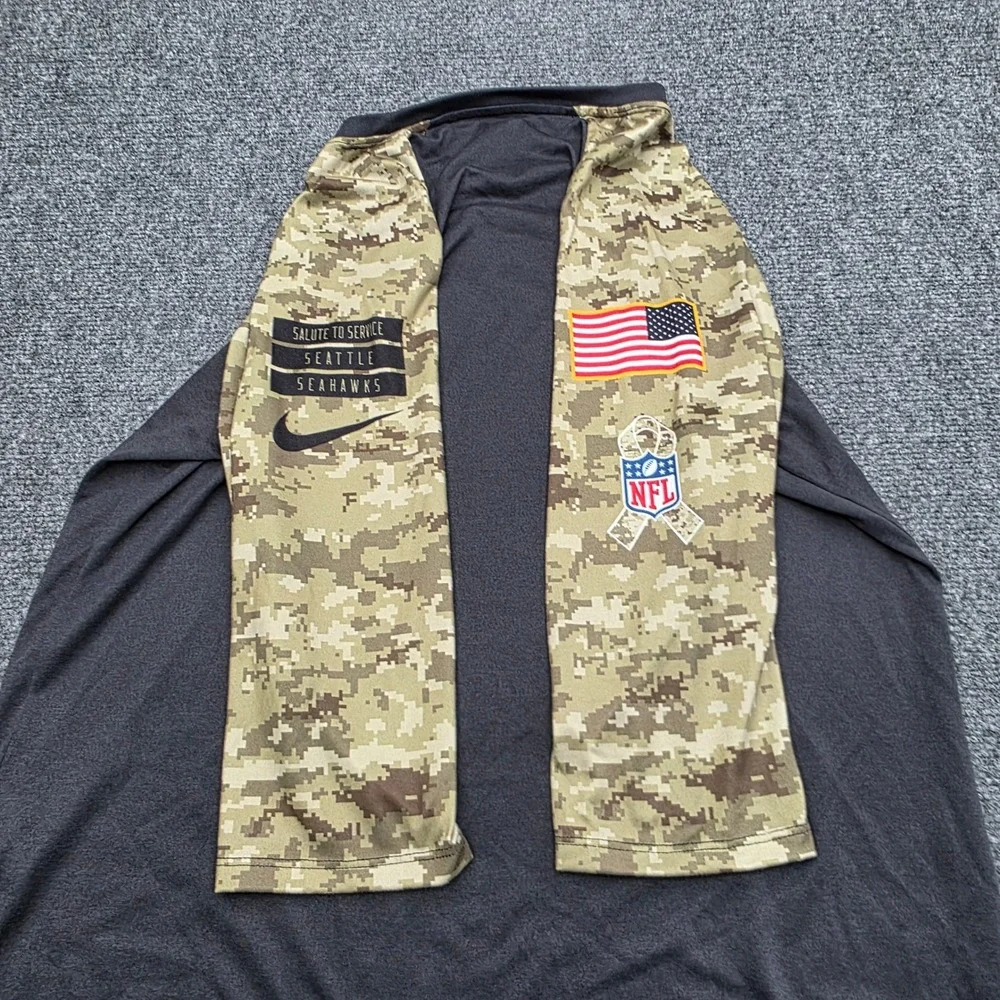 Nike Seattle Seahawks Salute to Service Women's XL Shirt Camo 3/4 Sleeve Dri-Fit